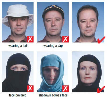 head coverings for schengen visa photo